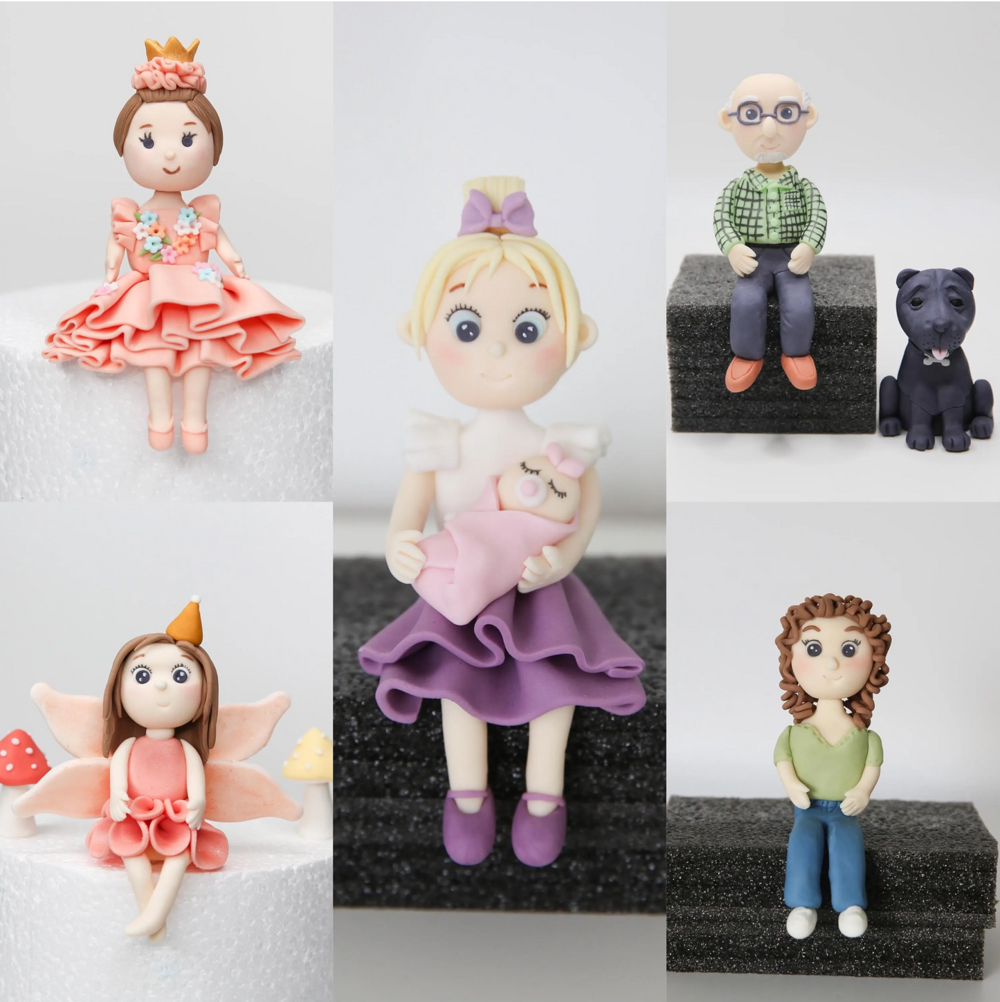 Personalised Girl Fondant Cake Topper Customisable Girl Edible Cake Topper for Girl Birthday