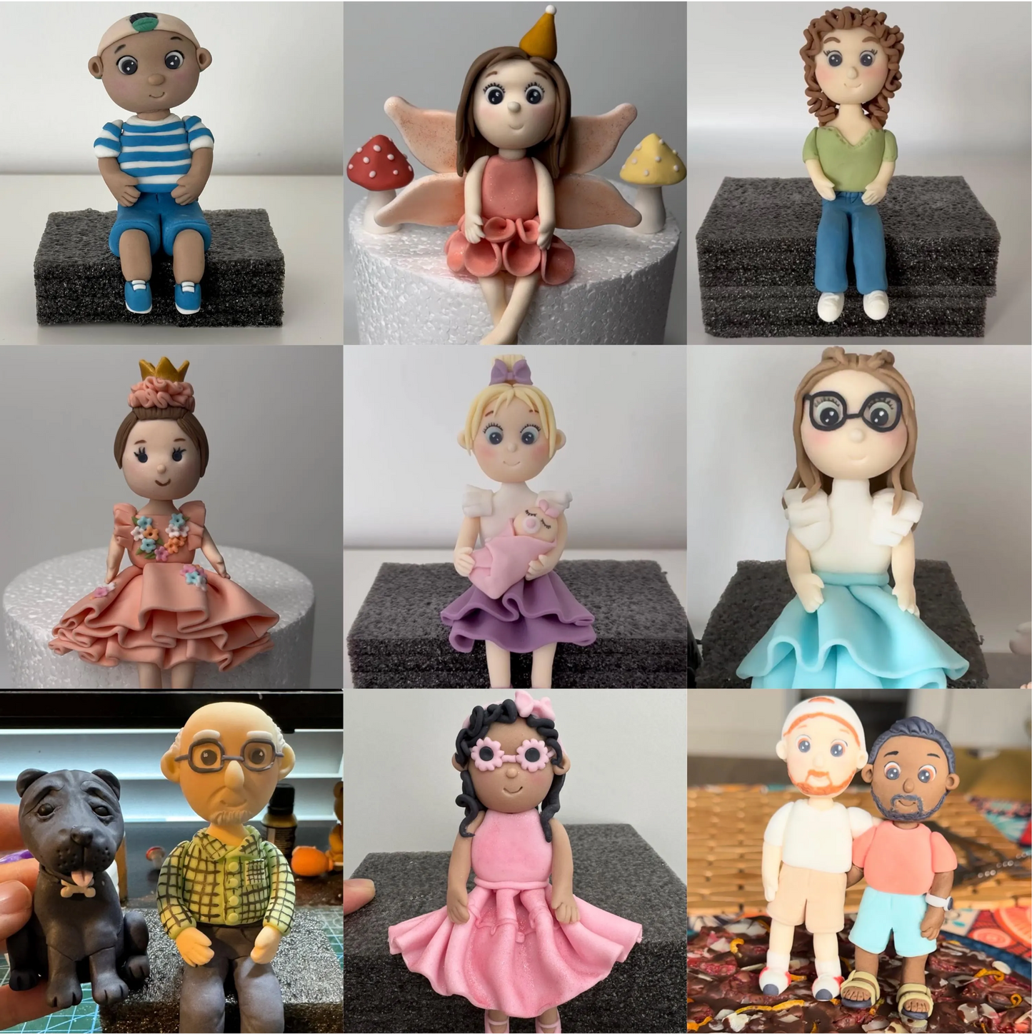 Personalised Girl Fondant Cake Topper Customisable Girl Edible Cake Topper for Girl Birthday