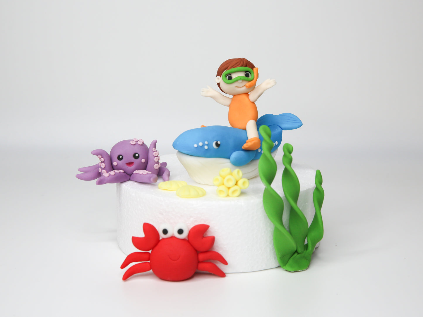 Ocean Animals and Diver Under the Sea Themed Edible Fondant Cake Toppers