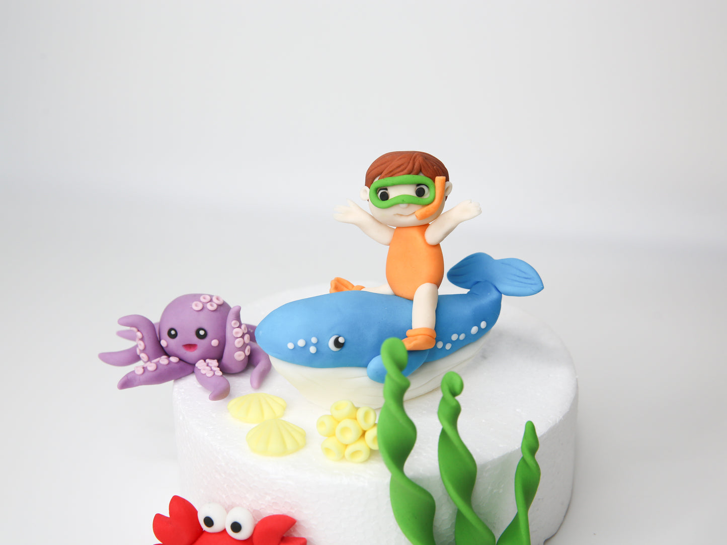 Ocean Animals and Diver Under the Sea Themed Edible Fondant Cake Toppers