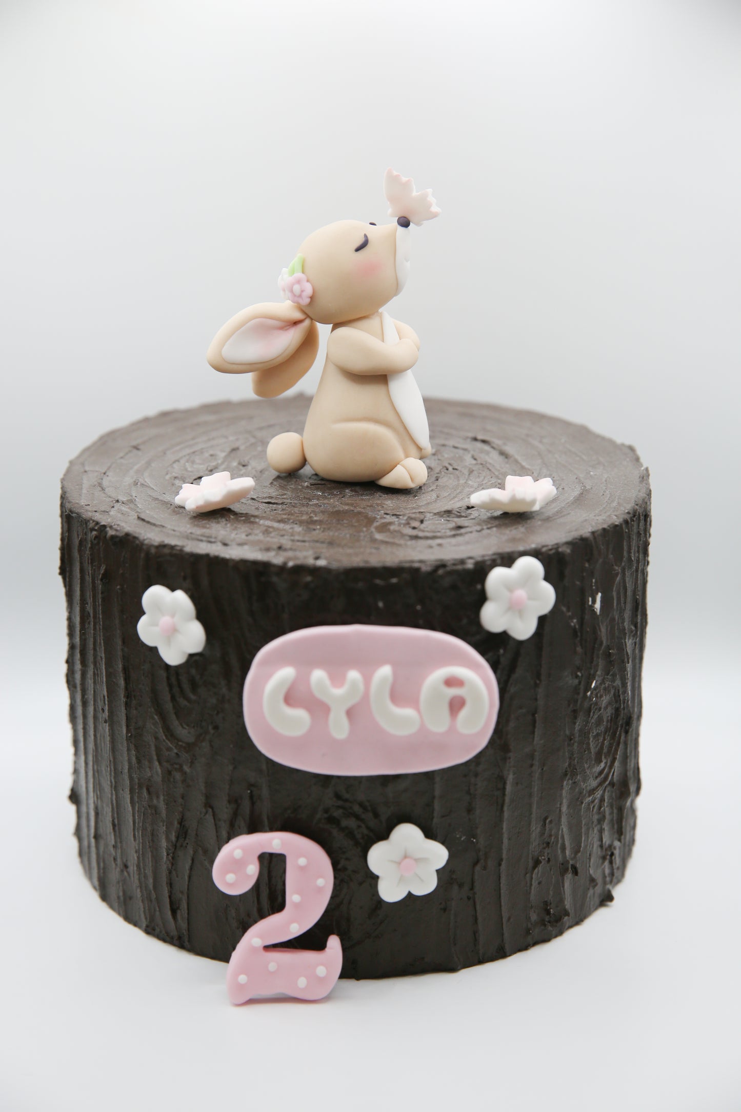 Cute Easter Rabbit Edible Cake Topper with Name and Age Personalisation