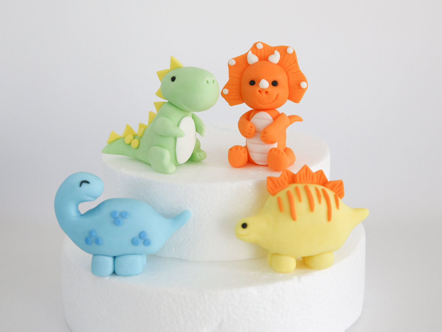 Dinosaur Cake Topper Fondant with Volcano and Balloon