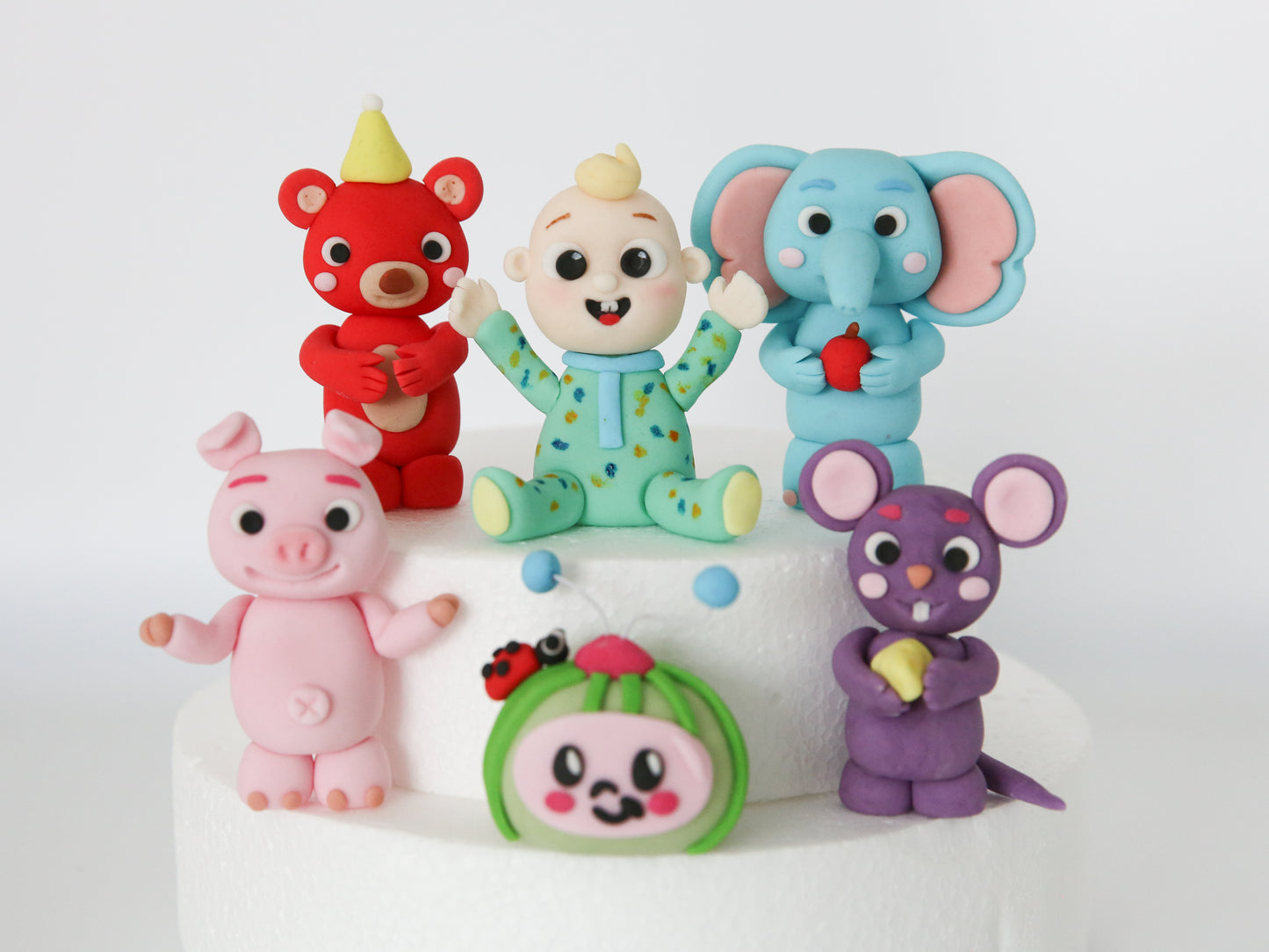 Cartoon Character Melon Inspired Baby and Animal Cake Toppers