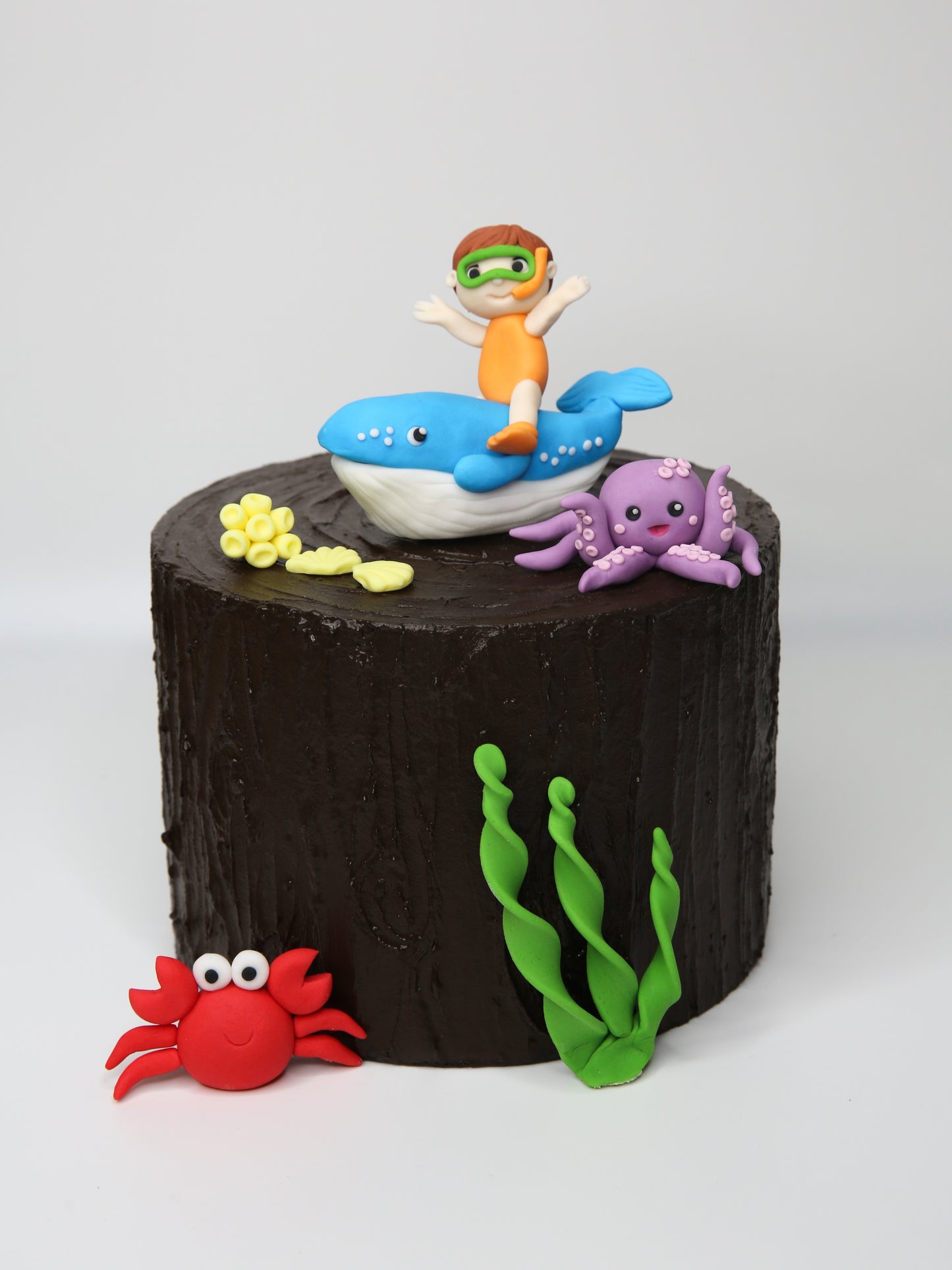 Ocean Animals and Diver Under the Sea Themed Edible Fondant Cake Toppers