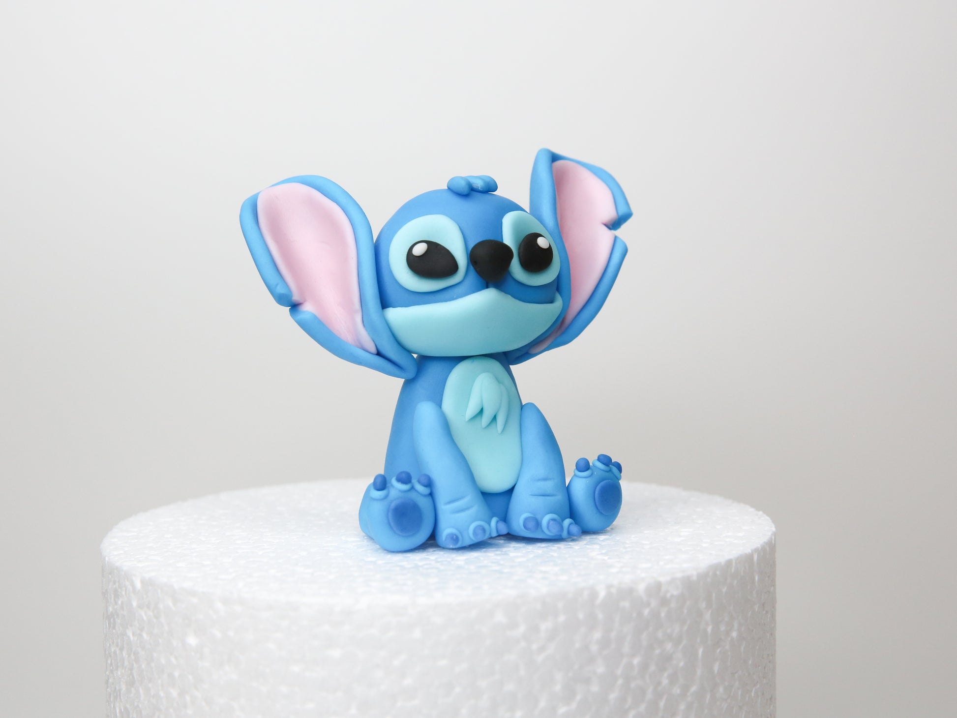 Lilo & Stitch Blue Glitter Cake Topper ​Happy Birthday Decors for Kids  Birthday Party Baby Shower Sign Decorations Double-side