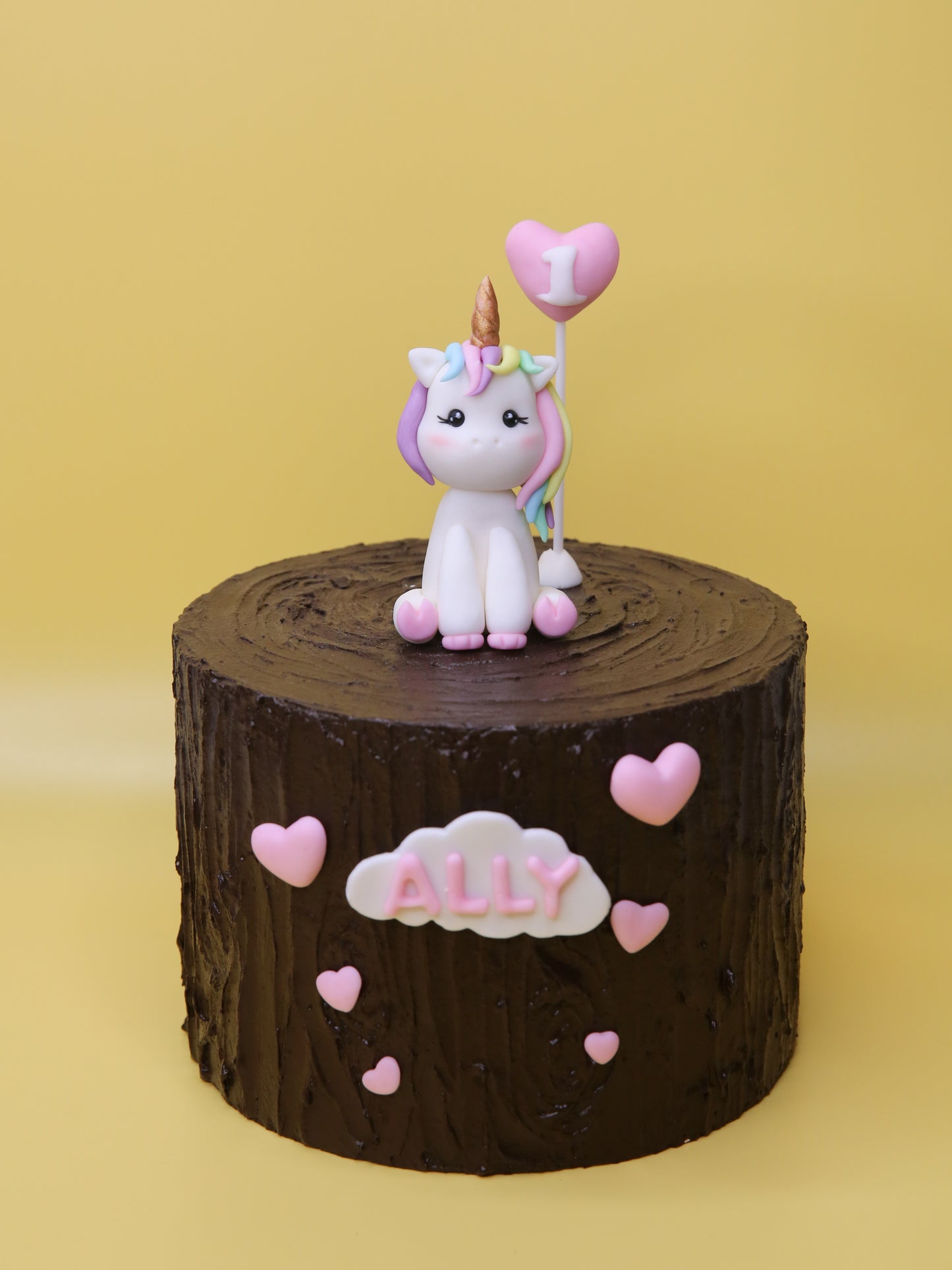 Cute Unicorn Cake Topper Fondant with Personalised Number, Name Tag, and Decorations