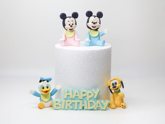 Cartoon Inspired Mouse Duck Dog Cake Toppers for Baby Boy and Girl Cartoon Themed Birthday Celebrations