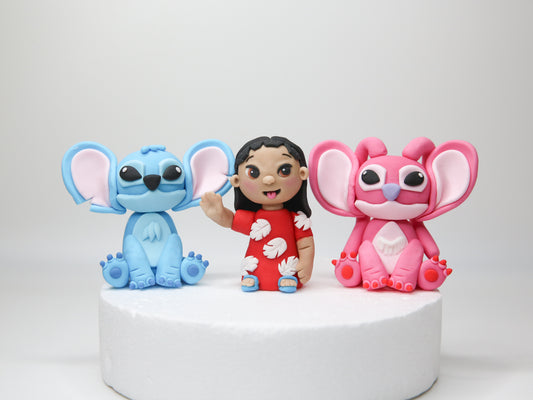 Cartoon Character Stitch and Angel Inspired Cake Topper