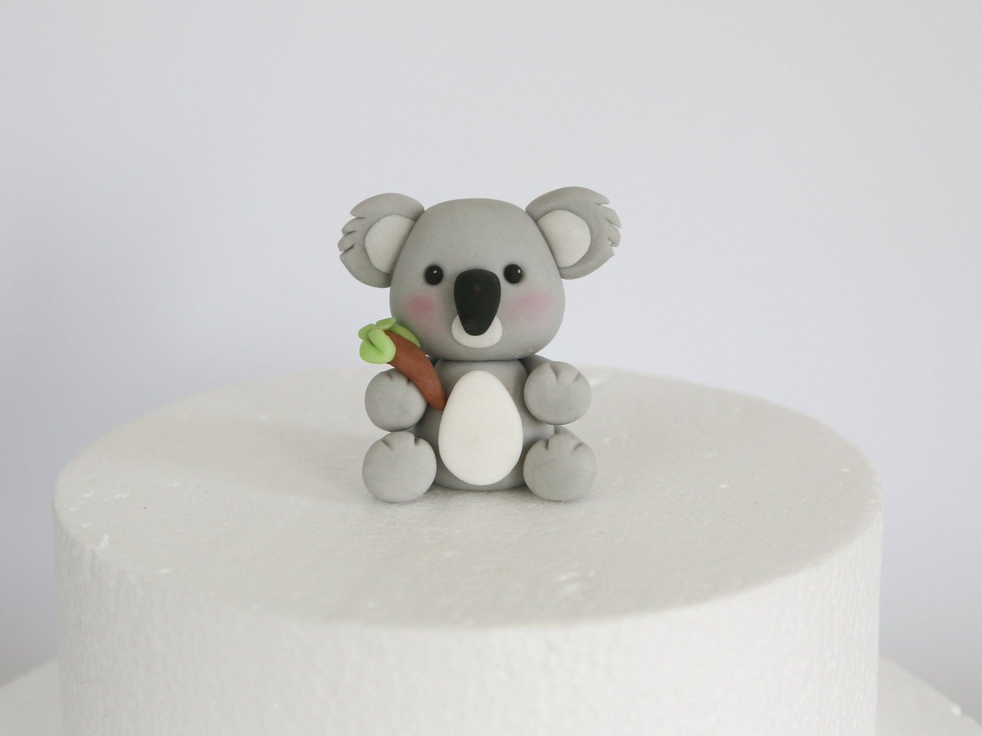 Koala Bear Cake Topper, Edible Fondant Cake Toppers, Gray Koala